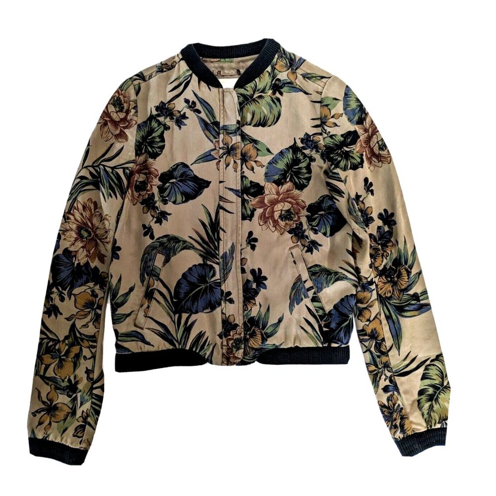 Ralph Lauren Denim & Supply Floral Bomber Flower Light Jacket Full Zip Size Smal